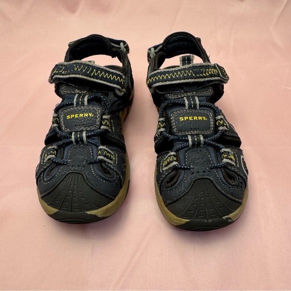 Sperry Batten Youth Sandals – US 1M | Rugged Blue/Yellow, Leather Upper, YB30008 - Picture 3 of 7